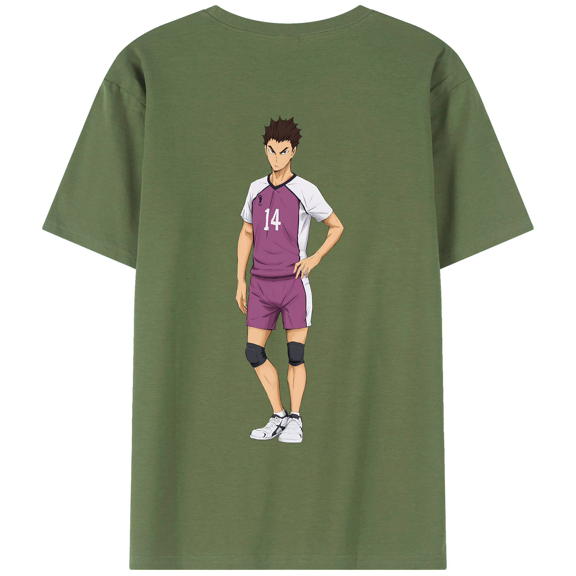 （画像用） ハイキュー!! Haikyu!! 綿100％ メンズ半袖Tシャツ（バックプリント） 通気性